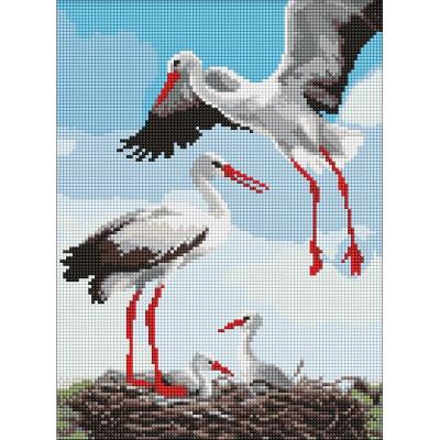 Набір з алмазною мозаїкою "Сім’я лелек" 30х40см Набір з алмазною мозаїкою "Сім’я лелек" 30х40см