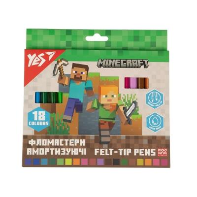 Фломастери Yes 18 кольорів "Minecraft", амортизуючі