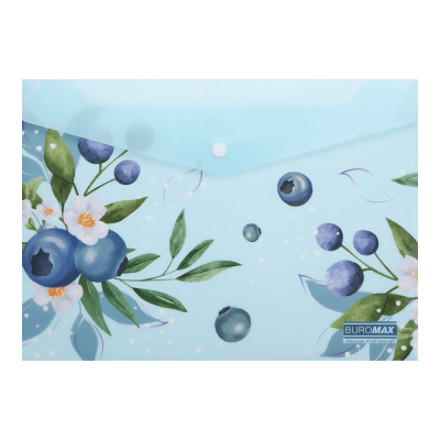 Папка конверт на кнопці ARABESKI, А4, матовий напівпрозорий, пластик, морська хвиля