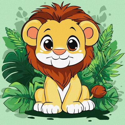 Набір для розпису по номерах для дітей "Веселе левеня" 30х30см