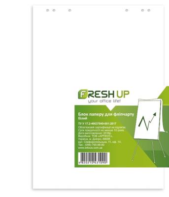 Блок для флипчарта Fresh Up 640*900мм, 30л., белый, 70г/м2, проклеенный, в пакете FR-30L Блок для флипчарта Fresh Up 640*900мм, 30л., белый, 70г/м2, проклеенный, в пакете FR-30L