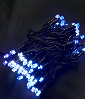Вулична 100 LED, 10м, чорний каучук 3,3мм, синьо-білий BW Вулична 100 LED, 10м, чорний каучук 3,3мм, синьо-білий BW