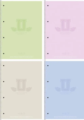 Коледж-блок, спiраль, А4/80арк., у клітинку, білий блок, 70г/м2, картон, мат. ламінація, Student