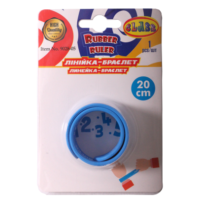 Лінійка - браслет, 20см, пластик, блакит.кол., 9028-05, CLASS (1/20/400) Лінійка - браслет, 20см, пластик, блакит.кол., 9028-05, CLASS (1/20/400)