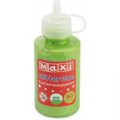 Клей для декорування з блискітками перламутр 60мл, салатовий (1/12) Клей для декорування з блискітками перламутр 60мл, салатовий (1/12)
