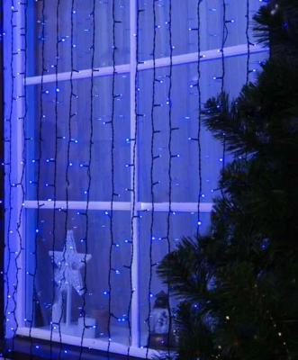 Штора 400 LED 6м*1,5м синій