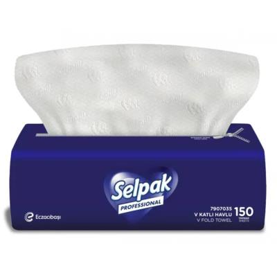 Selpak Professional Premium Рушник паперовий целюлозний V-скл. 2-х шар. 150 арк. (15шт/ящ) Selpak Professional Premium Рушник паперовий целюлозний V-скл. 2-х шар. 150 арк. (15шт/ящ)
