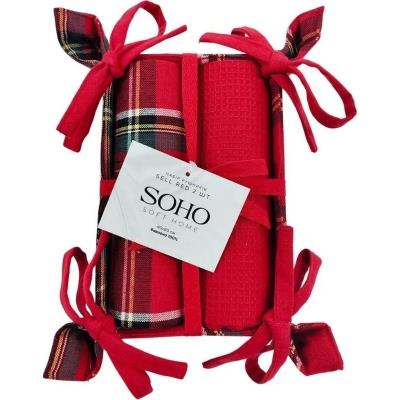 Кухонний текстиль SOHO Наб. руш. 40*60см бавовна 100% Sell Red хліб. 2 шт. (BS 45541)