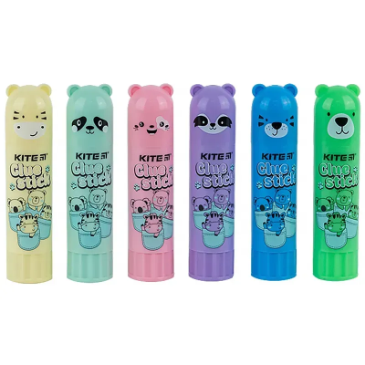 Клей-олівець PVP, 15 г Colorful з фігурним ковпачком Kite Клей-олівець PVP, 15 г Colorful з фігурним ковпачком Kite