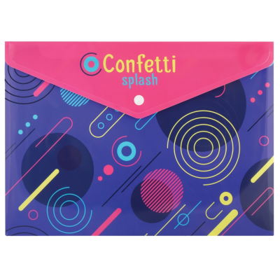 Папка-конверт А4 на кнопці "Confetti", глянець, 180 мкм. CF32012-09 Папка-конверт А4 на кнопці "Confetti", глянець, 180 мкм. CF32012-09
