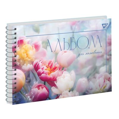 Альбом для малювання Yes А4 20арк./100 спіраль Tulips глітер