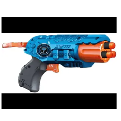 Іграшковий пістолет механічний з барабаном та м'якими набоями (4 шт.)(15 х 11см)