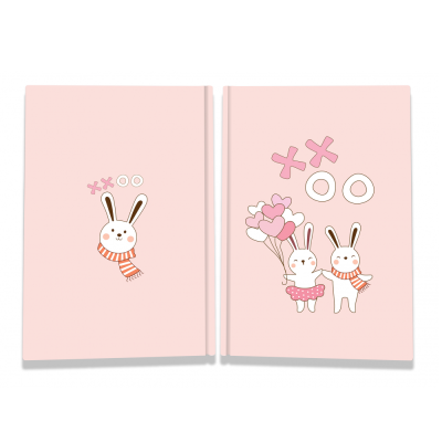 Блокнот TM Profiplan "Sweet love note" rabbits, А6, 80 страниц, клетка
