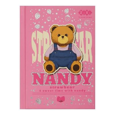 Блокнот BEAR TOY, А6, 64 арк., клітинка, тв. обл., мат. ламін.+лак, рожевий, KIDS Line