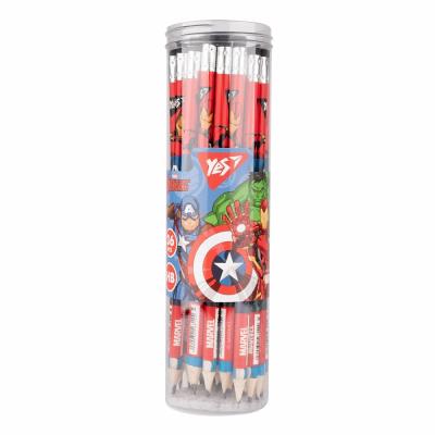 Олівець YES чорнографітний, круглий з ластиком Marvel.Avengers, 2,2 мм, з гумкою, ціна за 1 шт., 280611