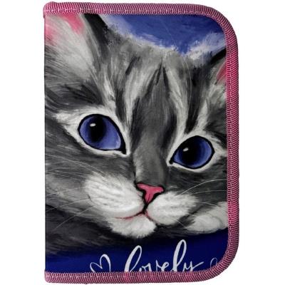 пенал 1-яр. пустий, поліестер, "Lovely Cat", 24006C