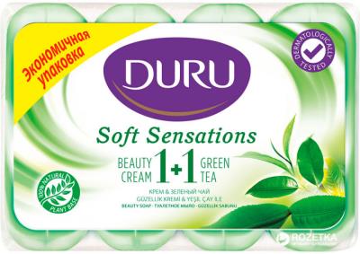 Мыло туалетное Duru, Soft Sensations, 1+1, зеленый чай 4*80 г