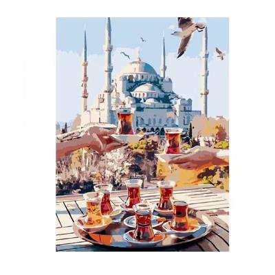 Набір для розпису по номерах Чаювання у Стамбулі Strateg розміром 40х50 см (HH056)