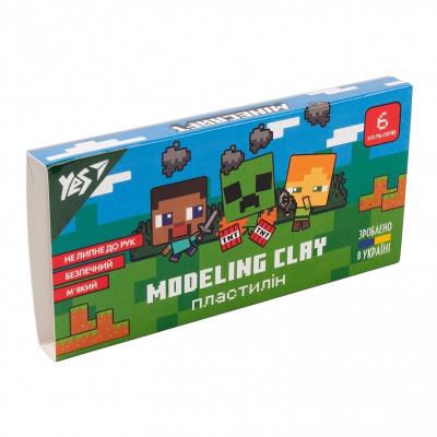 Пластилін YES, 6 кольорів, 120г "Minecraft" 540628 (1/60)