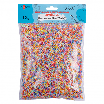 Наповнювач декоративний SANTI «Кульки», 12 г, мікс кольорів.