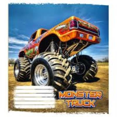 Зошит учнівський повноколірний 12 арк., коса лінія. "Монстр трек"