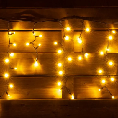 Електрогірлянда Novogod'ko вулична Бахрома, 150 LED, IP65, біл. тепл., чорний провід, 5,5 м, каучук