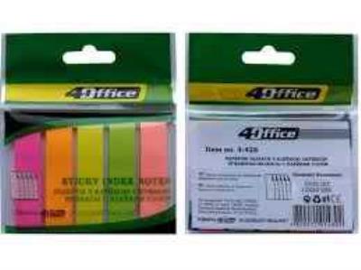 Розділювачі, 12х50 мм, 5 кольорів по 30 аркушів, паперові., неон, 4-428, 4Office (1/50/2000) Розділювачі, 12х50 мм, 5 кольорів по 30 аркушів, паперові., неон, 4-428, 4Office (1/50/2000)