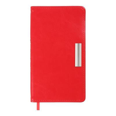 Щотижневик датов. 2026 кишеньк. SALERNO, 85*153, червоний, штуч. шкіра