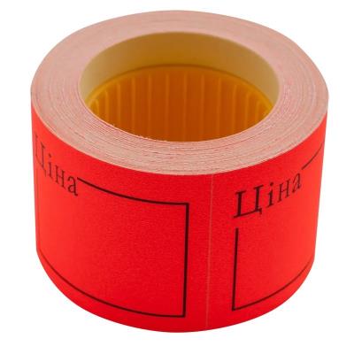 Цінник 50*40мм, "ЦІНА", (150шт, 6м), прямокутний, зовнішня намотка, червоний