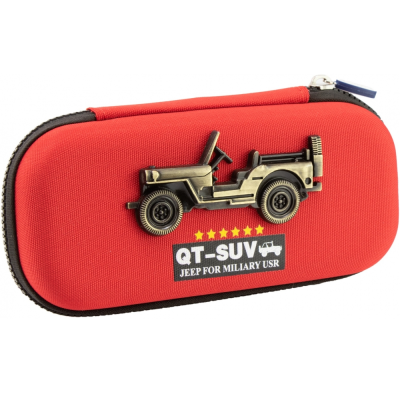 Пенал Cool4School з металевою аплікацією, 1 відділення на блискавці, QT-5794-Red Пенал Cool4School з металевою аплікацією, 1 відділення на блискавці, QT-5794-Red