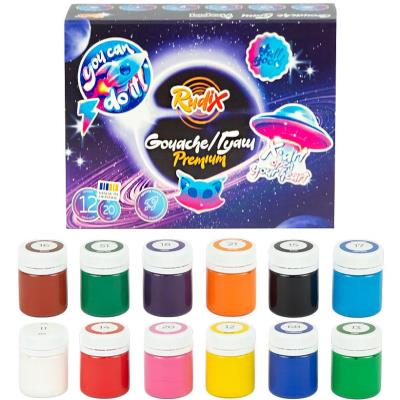 Набір гуашевих фарб, преміум, 12*20 мл, RUDIX