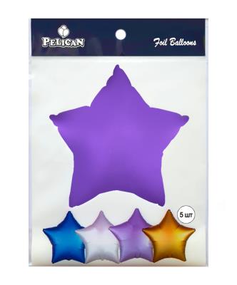 Кулька фольг. Pelican 18', ЗІРКА САТИН ФІОЛЕТОВА 45 см, (ціна за упак/5шт) Кулька фольг. Pelican 18', ЗІРКА САТИН ФІОЛЕТОВА 45 см, (ціна за упак/5шт)