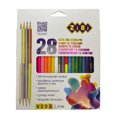 Олівці кольорові, 28 кол. (12 стандарт, 4 двостор.), тригранний Олівці кольорові, 28 кол. (12 стандарт, 4 двостор.), тригранний