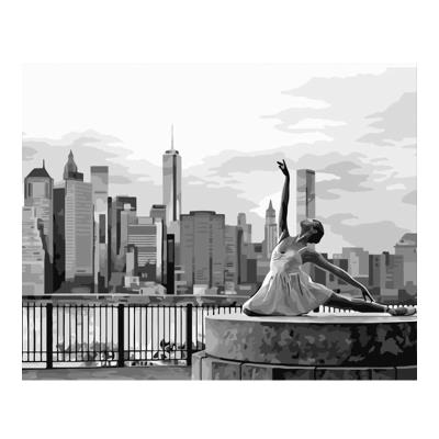 Набір для розпису по номерах Балерина в Нью Йоркі Strateg розміром 40х50 см (DY430)