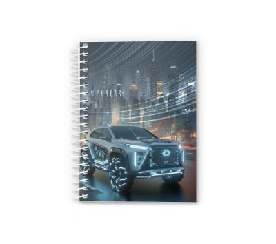 Блокнот (А), А5, 48арк, кліт, бічна спіраль, м'яка карт.обкл,1В3000 Електроджип майбутнього 1/20