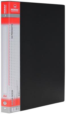 Папка з файлами, А4, 30ф, 600/25мкн PР, чорн., 5027-09N, NORMA (1/50/100)