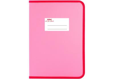 Папка-пенал пластикова на блискавці Maxi, А4, непрозора, фактура: тканина, пастельна рожева