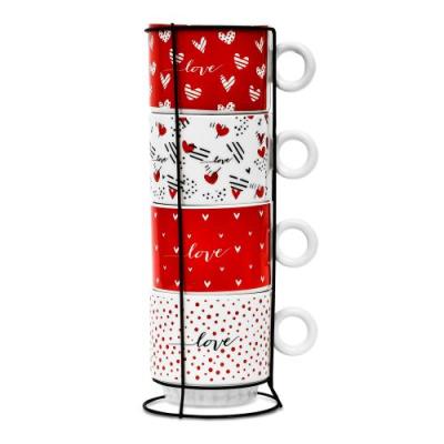 Чашки на підставці "Love" 5пр/наб 220мл R93949 (32наб)