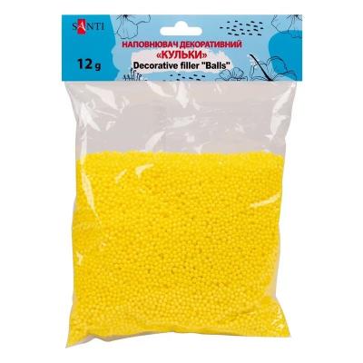 Наповнювач декоративний SANTI «Кульки», 12 г, жовтий