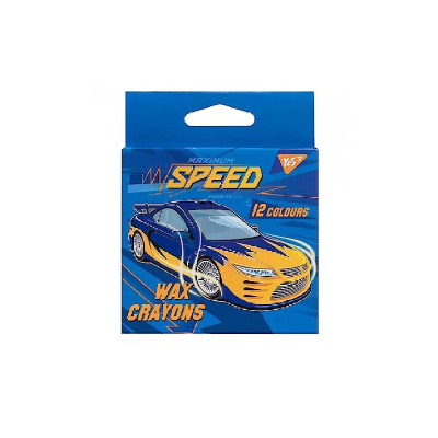 Набір воскових олівців YES 12 шт. "Speed Car", 7*90 мм Набір воскових олівців YES 12 шт. "Speed Car", 7*90 мм