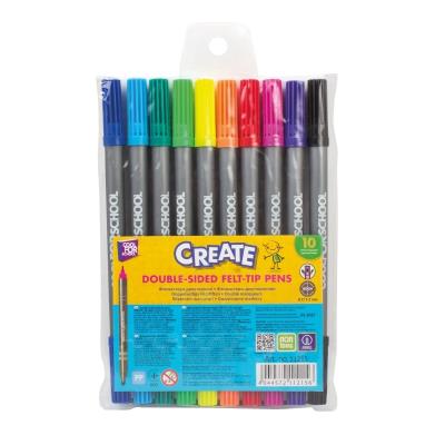 Фломастери двосторонні Create, 10 кольорів, лінія 0,7/1,5 мм Фломастери двосторонні Create, 10 кольорів, лінія 0,7/1,5 мм