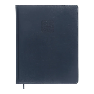 Щотижневик датов. 2026 BRAVO, A4, синій, штуч. шкіра/поролон