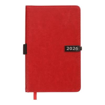 Щоденник датов. 2026 LEGEND, A6, червоний, штуч.шкіра
