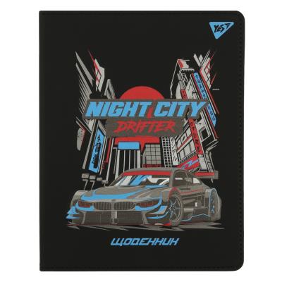 Щоденник шкільний YES PU твердий Night city drifter, A5, 40 аркушів