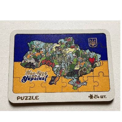 Пазл малий "Карта України квітуча" 22x16