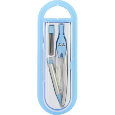 Циркуль, 2 предмети, пенал з лінійкою по периметру, пастельний блакитний Циркуль, 2 предмети, пенал з лінійкою по периметру, пастельний блакитний