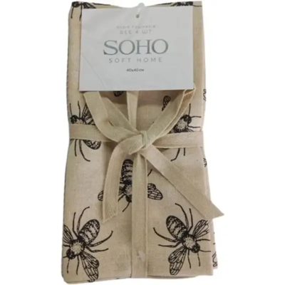 Кухонний текстиль SOHO Наб. руш. 40*40см бавовна 100% Bee 4 шт. (BS 87400E)