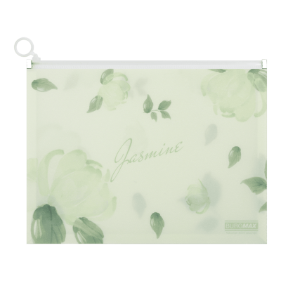 Папка-конверт на zip-блискавці ARABESKI, А4, напівпрозорий матовий, пластик, м'ятний