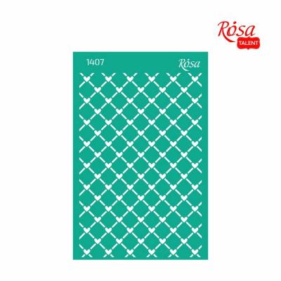 Трафарет многоразовый самоклеющийся, №1407, Фоновый, 13х20см, Серия „Love“, ROSA TALENT Трафарет многоразовый самоклеющийся, №1407, Фоновый, 13х20см, Серия „Love“, ROSA TALENT