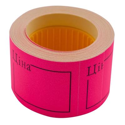 Цінник 50*40мм, "ЦІНА", (150шт, 6м), прямокутний, зовнішня намотка, малиновий